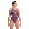 Arena Marbled Lightdrop Back Swimsuit - Navy/Red/Multi -Kleding Verkoop arena gemarmerd halterbadpak marineroodmulti