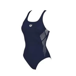 Arena Women's Streak Pro Back Swimsuit - Navy/Wit -Kleding Verkoop arena womens streak pro back swimsuit navywit 2