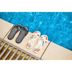 Badslippers Voor Zwemsport Dames Slap 500 -Kleding Verkoop badslippers voor zwembad dames slap 500 lea wit beige 4