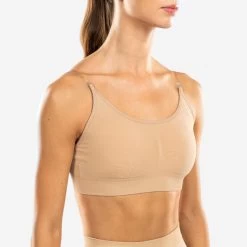 Naadloze Sportbeha Voor Moderne Dans -Kleding Verkoop behatopje voor dansvoorstellingen dames verwisselbare bandjes middenbeige 5