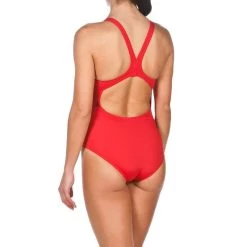 Arena Dames Solid Swim Pro Badpak - Rood / Wit -Kleding Verkoop dames solid swim pro badpak rood wit 3