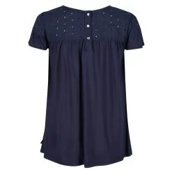 Regatta Dames/dames Abitha Broderie Anglaise Tshirt (Marine) -Kleding Verkoop damesdames abitha broderie anglaise tshirt marine 1