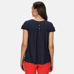Regatta Dames/dames Abitha Broderie Anglaise Tshirt (Marine) -Kleding Verkoop damesdames abitha broderie anglaise tshirt marine 2