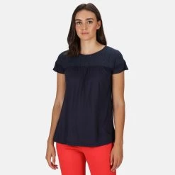 Regatta Dames/dames Abitha Broderie Anglaise Tshirt (Marine) -Kleding Verkoop damesdames abitha broderie anglaise tshirt marine 3