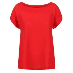 Regatta Dames/dames Adine Gestreept Tshirt (Echt Rood)
