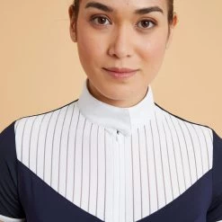 Damespolo Met Korte Mouwen Voor Paardrijwedstrijden 500 -Kleding Verkoop damespolo met korte mouwen voor paardrijwedstrijden 500 marineblauw 2