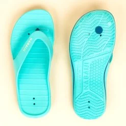 Teenslippers Voor Aan Het Zwembad Dames Tonga 500 Marineblauw Koraal -Kleding Verkoop damesteenslippers voor aan het zwembad tonga 500 turquoiseblauw 3