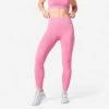 Fitness Legging Voor Dames 520 Ribstof -Kleding Verkoop fitness legging voor dames 520 ribstof roze