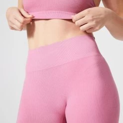 Fitness Legging Voor Dames 520 Ribstof -Kleding Verkoop fitness legging voor dames 520 ribstof roze 3