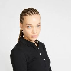 Golfpolo 500 Met Lange Mouwen Voor Dames -Kleding Verkoop golfpolo met lange mouwen voor dames mw500 zwart 2