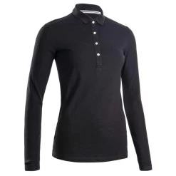 Golfpolo 500 Met Lange Mouwen Voor Dames -Kleding Verkoop golfpolo met lange mouwen voor dames mw500 zwart 7
