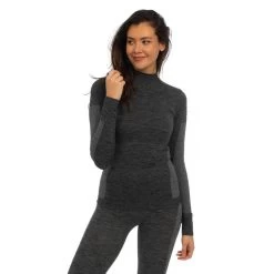 Heat Keeper Thermoshirt Lange Mouw Dames Premium Zwart Melange -Kleding Verkoop heat keeper thermoshirt lange mouw dames premium zwart melange 2