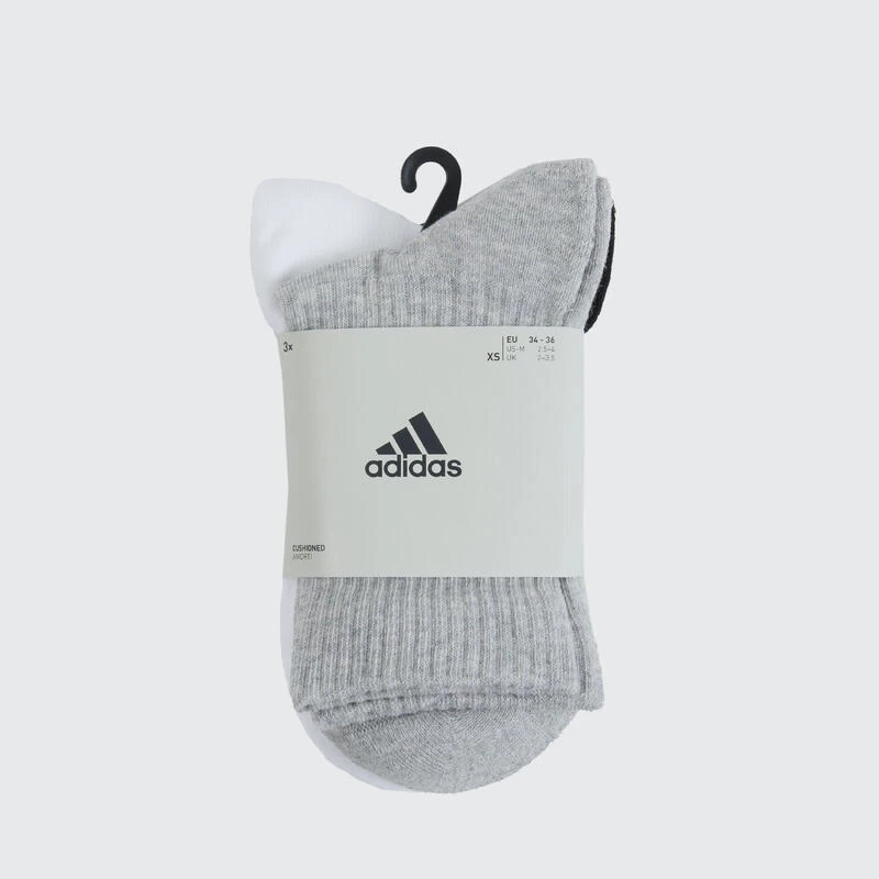 ADIDAS Hoge Sportsokken Grijs Wit Zwart Set Van 3 Paar 16 ADIDAS Hoge Sportsokken Grijs Wit Zwart Set Van 3 Paar - Afbeelding 14