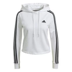 Kap Adidas Essentials 3-Stripes Cropped, Wit, Dames -Kleding Verkoop kap adidas essentials 3 stripes cropped wit dames 1