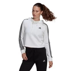 Kap Adidas Essentials 3-Stripes Cropped, Wit, Dames -Kleding Verkoop kap adidas essentials 3 stripes cropped wit dames 2