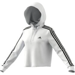 Kap Adidas Essentials 3-Stripes Cropped, Wit, Dames -Kleding Verkoop kap adidas essentials 3 stripes cropped wit dames 3