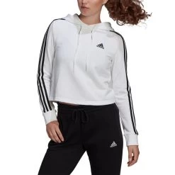Kap Adidas Essentials 3-Stripes Cropped, Wit, Dames -Kleding Verkoop kap adidas essentials 3 stripes cropped wit dames 4