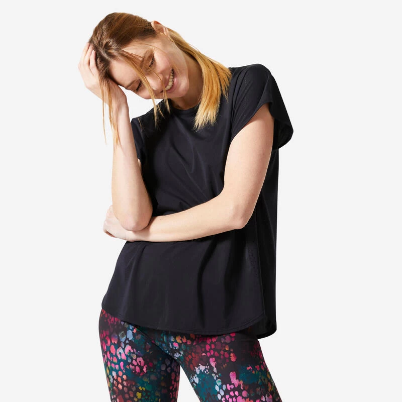 Los T-shirt Voor Cardiofitness Dames Lasercut 3 Los T-shirt Voor Cardiofitness Dames Lasercut