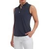 Mouwloze Dames Polo Footjoy Mesch Back Lisle Donkerblauw -Kleding Verkoop mouwloze dames polo footjoy mesch back lisle donkerblauw