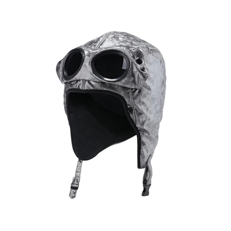 Muts Met Zonnebril Gogglez Hat 58 Cm - Zilver Glanzend 3 Muts Met Zonnebril Gogglez Hat 58 Cm - Zilver Glanzend