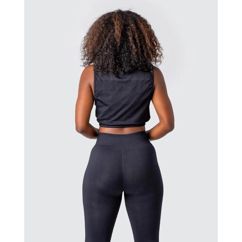 SLIM Mouwloos T-shirt, Fitness Vrouw In Het Zwart 4 SLIM Mouwloos T-shirt, Fitness Vrouw In Het Zwart - Afbeelding 2