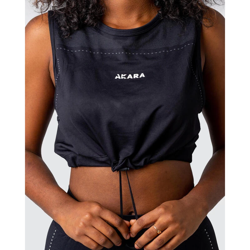 SLIM Mouwloos T-shirt, Fitness Vrouw In Het Zwart 7 SLIM Mouwloos T-shirt, Fitness Vrouw In Het Zwart - Afbeelding 5