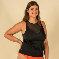 Tankini Top Mai Effen Zwart Uitneembare Pads