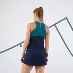Artengo Tennisjurk Voor Dames Dry -Kleding Verkoop tennisjurk voor dames dry diepblauw en turquoise 4