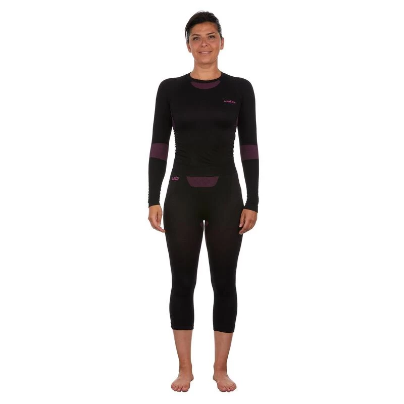 WEDZE Thermobroek Voor Skiën Seamless Dames BL 580 I-Soft Zwart/paars 5 WEDZE Thermobroek Voor Skiën Seamless Dames BL 580 I-Soft Zwart/paars - Afbeelding 3