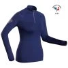 WEDZE Thermoshirt Voor Skiën Voor Dames BL 500 Halve Rits -Kleding Verkoop thermoshirt voor skien voor dames 500 ffs met halve rits marineblauw
