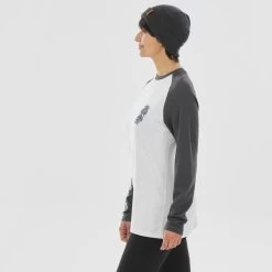 WEDZE Thermoshirt Voor Skiën Voor Dames BL 590 Brokovich Merinowol Grijs/wit -Kleding Verkoop thermoshirt voor skien voor dames bl 590 brokovich merinowol grijswit 4