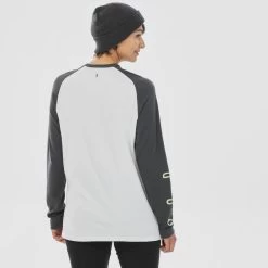 WEDZE Thermoshirt Voor Skiën Voor Dames BL 590 Brokovich Merinowol Grijs/wit -Kleding Verkoop thermoshirt voor skien voor dames bl 590 brokovich merinowol grijswit 5