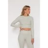 Top Met Lange Mouwen | Sage -Kleding Verkoop top met lange mouwen sage