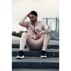 Trainingspak Kids/Volwassenen Zalm Roze Slimfit Polyester -Kleding Verkoop trainingspak kidsvolwassenen zalm roze slimfit polyester 2