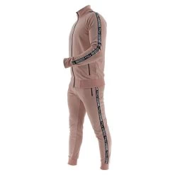 Trainingspak Kids/Volwassenen Zalm Roze Slimfit Polyester