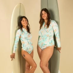 Rashguard 500L Dames -Kleding Verkoop uv werende rashguard voor surfen dames 500 lange mouwen anemonen 6