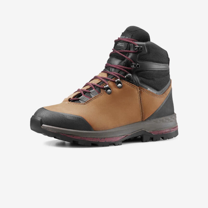 Waterdichte Lederen Trekkingschoenen Voor Dames MT100 3 Waterdichte Lederen Trekkingschoenen Voor Dames MT100
